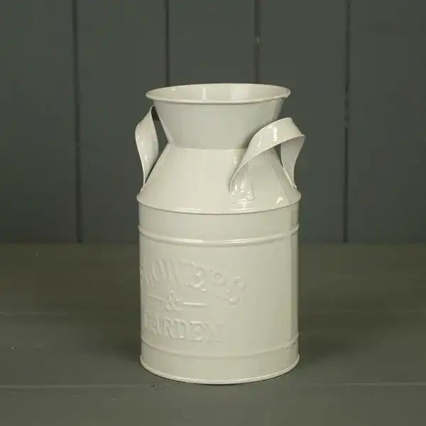 Grey Flowers and Garden zinc milk churn TD9.5cm BD11cm H18cm with PVC Liner