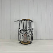 Lantern with 10X10 glass in black colour TD14 xH40/TH59  Max 25cm glass size TD10 xH10cm  Weight-13
