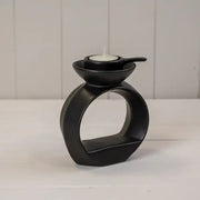 Black Ceramic Wax/Oil Burner H13cm x W12.5cm