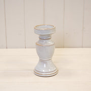 Natural Ceramic Candle Holder Small 8.3cm x 8.3cm x 16.1cm
