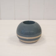 Blue Glazed Tealight Holder with Unglazed Design 11cm x 11cm x 7.8cm