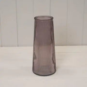 Amethyst Tall Ribbed Vase H22.5cm D10cm  Weight-595g