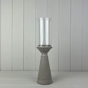 Concrete Candle Holder (D9cm TH20.5cm) with glass shade (D8cm H15cm)  (Send with CE480029LS Lampsha