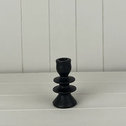 Extra Small Black Ceramic Candle Holder