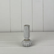 Glazed Ceramic Candle Holder with Texture Detail L6.2xD6.2xH12cm  Weight-185g