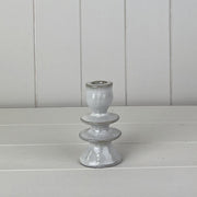 Glazed Ceramic Candle Holder with Textured Detail L6.3xD6.3xH11.2cm  Weight-223g