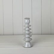 Glazed Ceramic Candle Holder with Textured Detail L6.7xD6.7xH19cm  Weight-341g