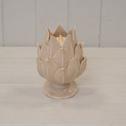 Natural Glazed Artichoke Candle Holder.