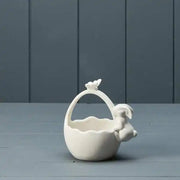 Ceramic White Posy Basket H12 W12 D8.3