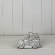 Glazed Ceramic Car Carrying Pumpkins Ornament with Textured Detail L16xD8.3xH10.1cm  Weight-405g