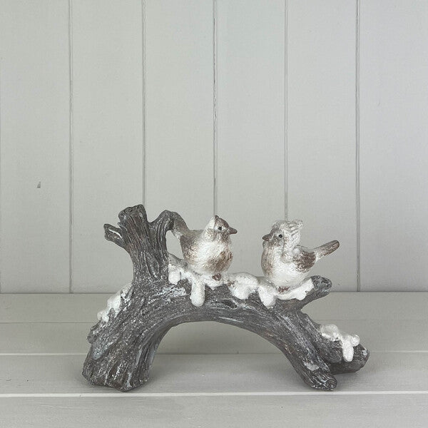 Large Polyresin Birds on Branch L25.5xH15.5xW7cm