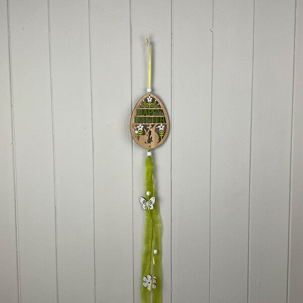 Egg with Rabbit Spring Garland 8.7cm x 15cm x 0.5cm TH60cm
