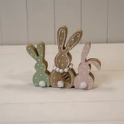 Mixed Colour Wooden Rabbit Decoration L14.5xW16.5xH3.5cm