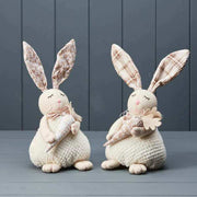Mixed Tartan and Floral Rabbits H29 W14 D13