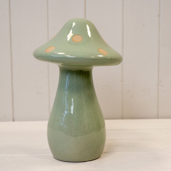 Large Ceramic Pale Green Mushroom