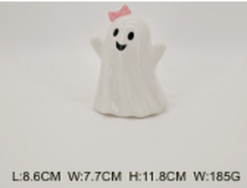 LED Ghost with Pink Bow