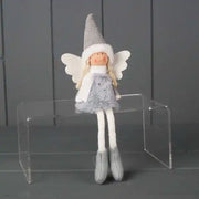 Grey Christmas Fairy in Furry Dress