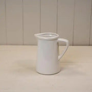 Medium White Ceramic Jug TD8cm H14cm B11.5cm