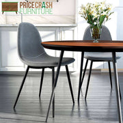 Pair of Calvin Upholstered Dining Chairs in Grey by Dorel - Price Crash Furniture