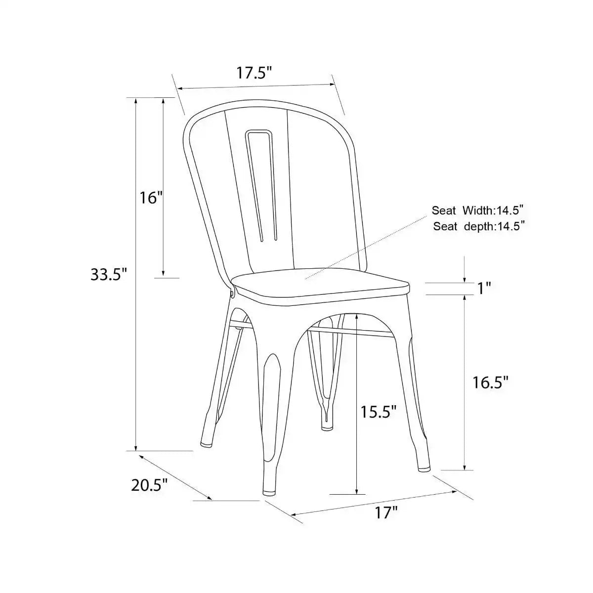 Pair of Fusion Metal Dining Chairs with Wood Seat in Silver by Dorel - Price Crash Furniture