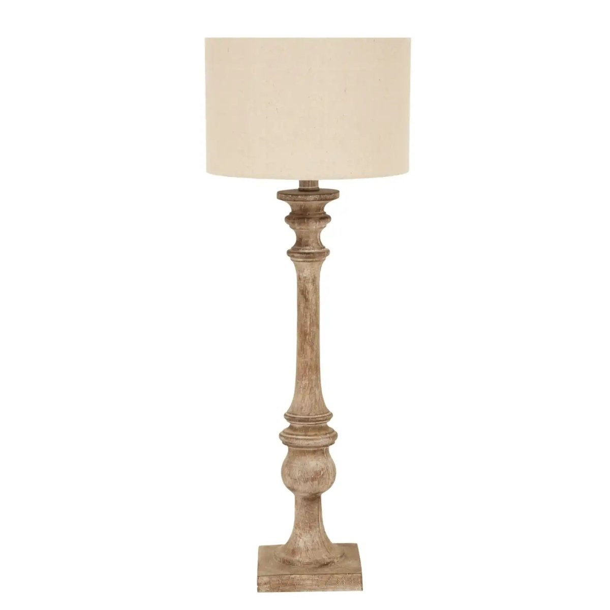 Pallido Candlestick Table Lamp With Linen Shade - Price Crash Furniture