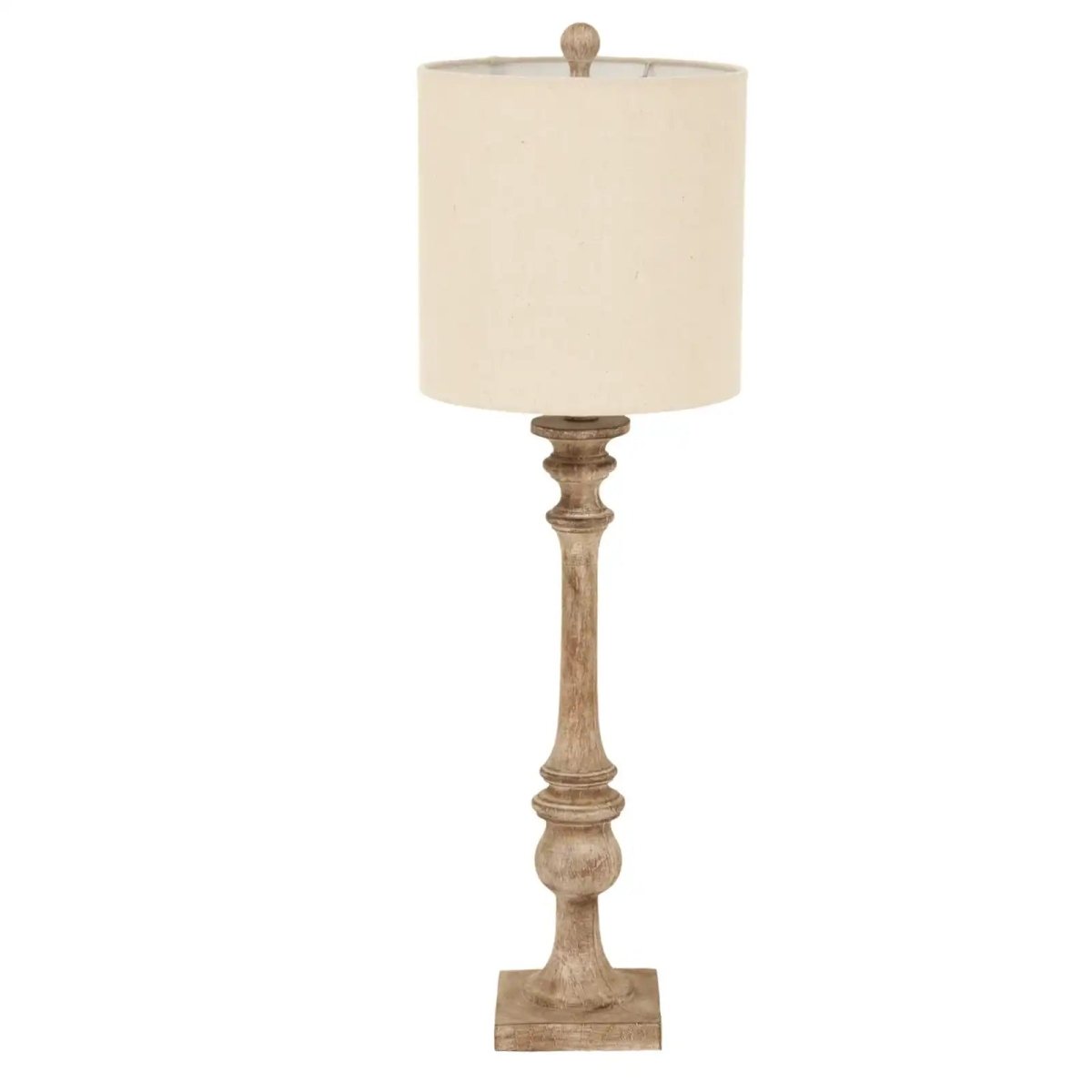 Pallido Candlestick Table Lamp With Linen Shade - Price Crash Furniture