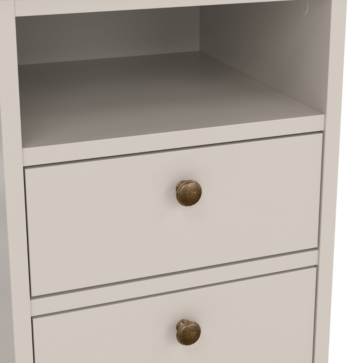 Paris 2 Drawer Bedside Cabinet In Cashmere - Price Crash Furniture