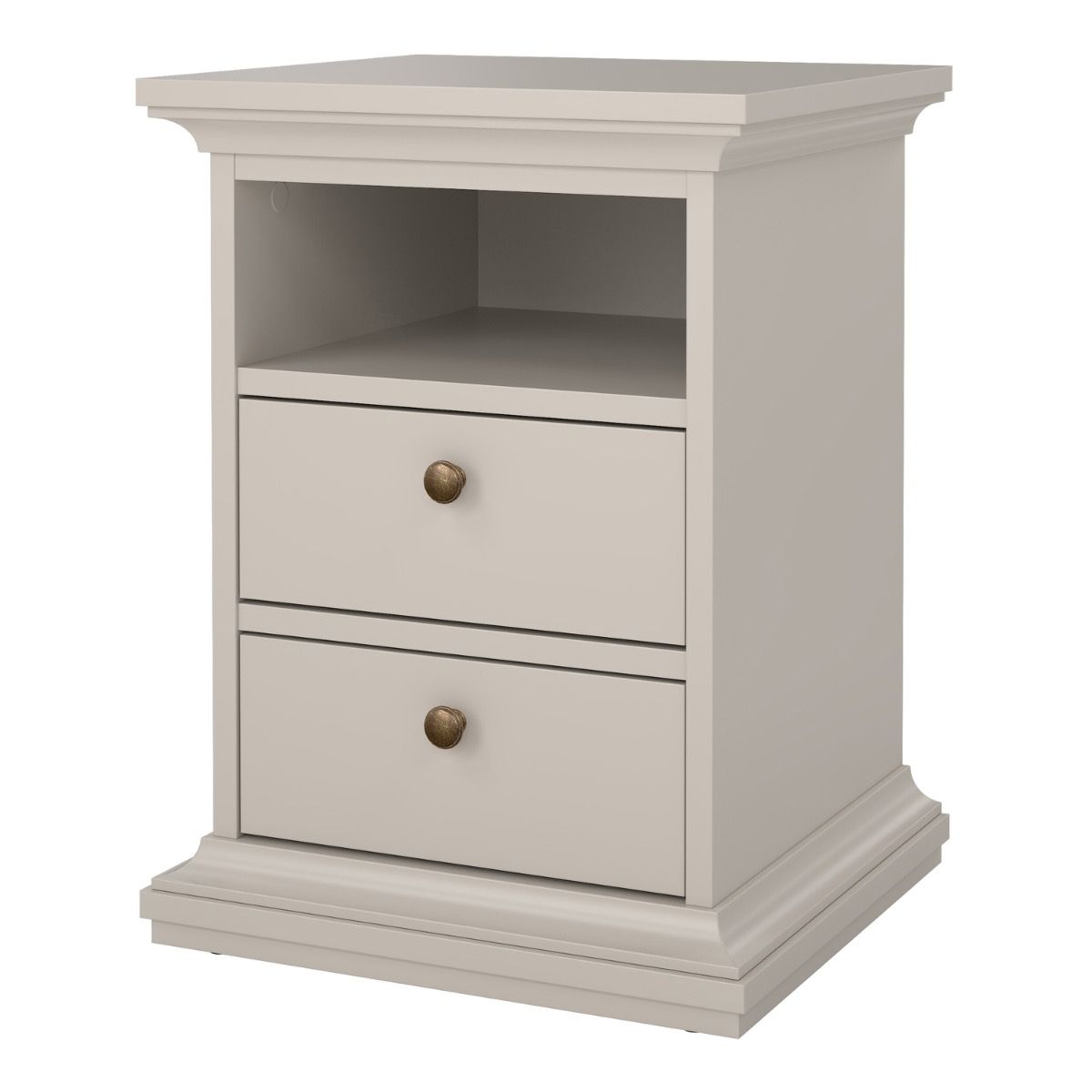 Paris 2 Drawer Bedside Cabinet In Cashmere - Price Crash Furniture