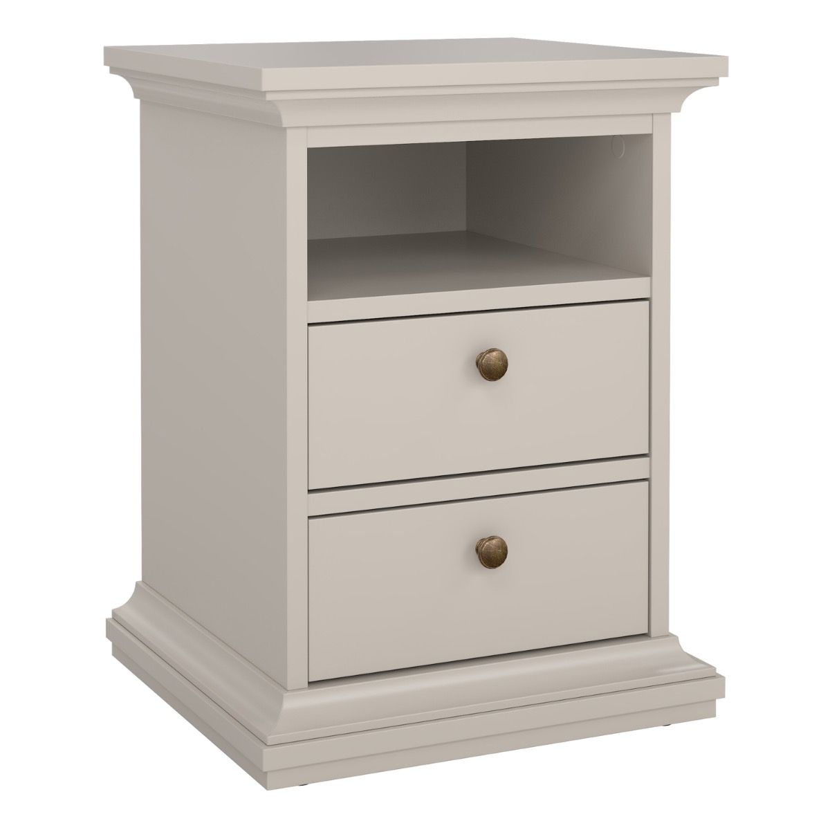 Paris 2 Drawer Bedside Cabinet In Cashmere - Price Crash Furniture