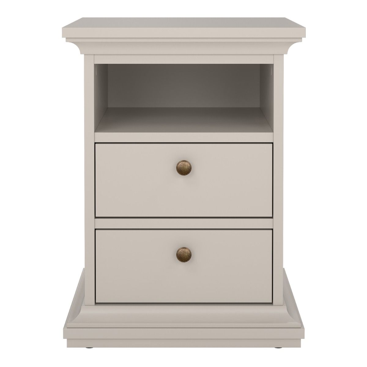 Paris 2 Drawer Bedside Cabinet In Cashmere - Price Crash Furniture