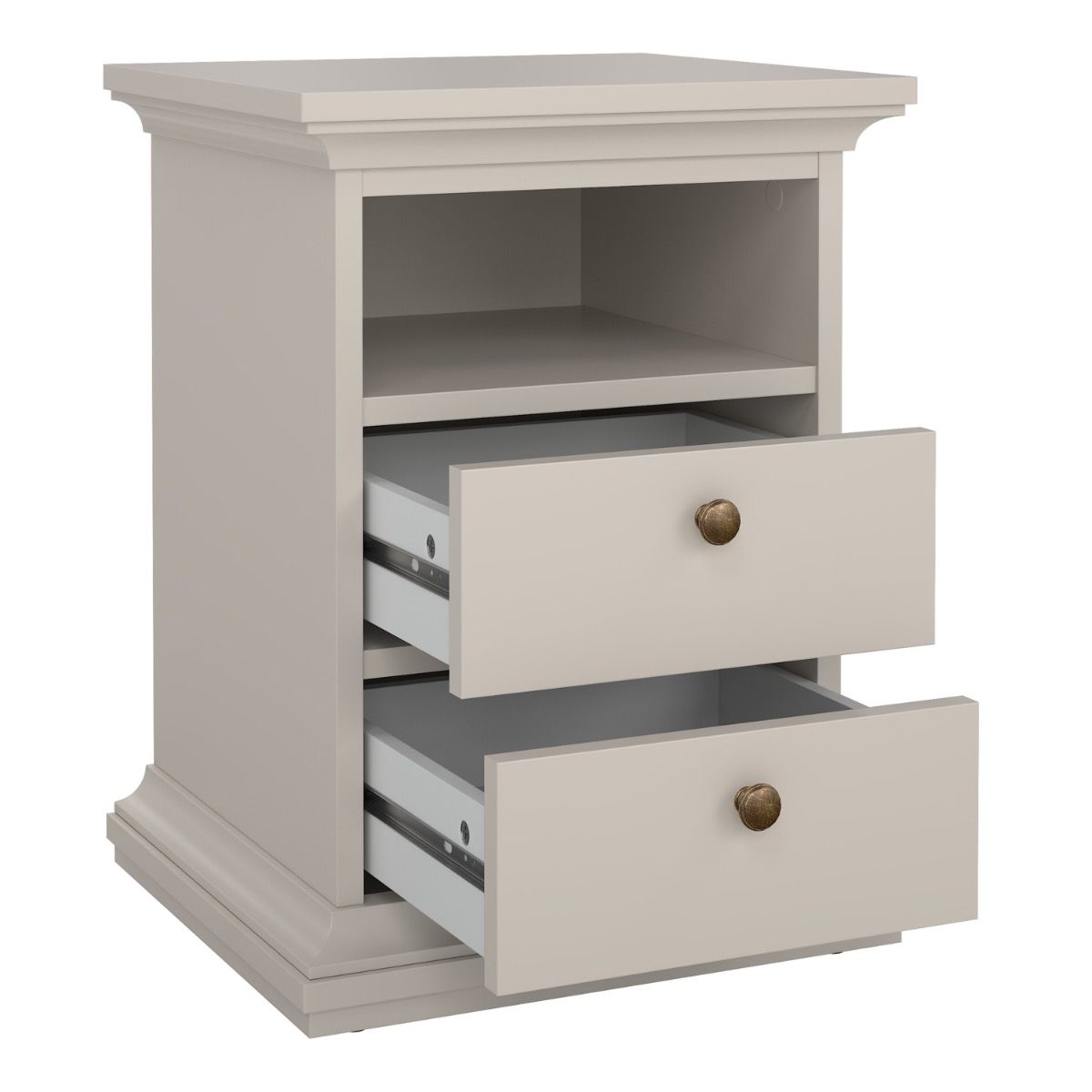 Paris 2 Drawer Bedside Cabinet In Cashmere - Price Crash Furniture