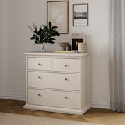 Paris 4 Drawer Chest Of Drawers Unit In Cashmere - Price Crash Furniture