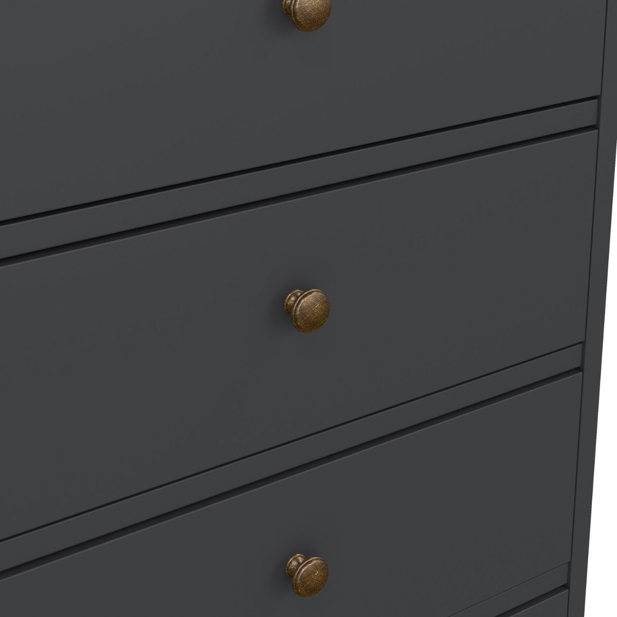 Paris 5 Drawer Chest of Drawers In Grey - Price Crash Furniture