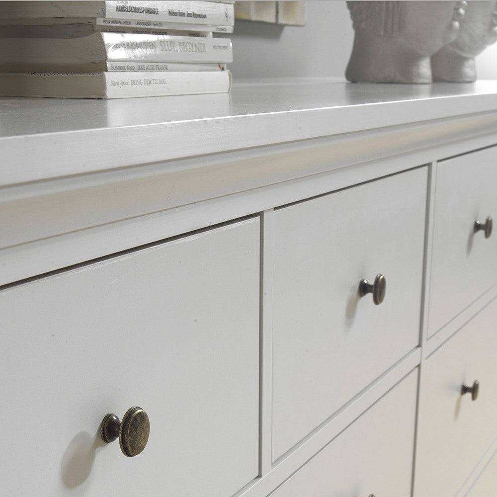Paris 8 Drawer Chest of Drawers In White - Price Crash Furniture