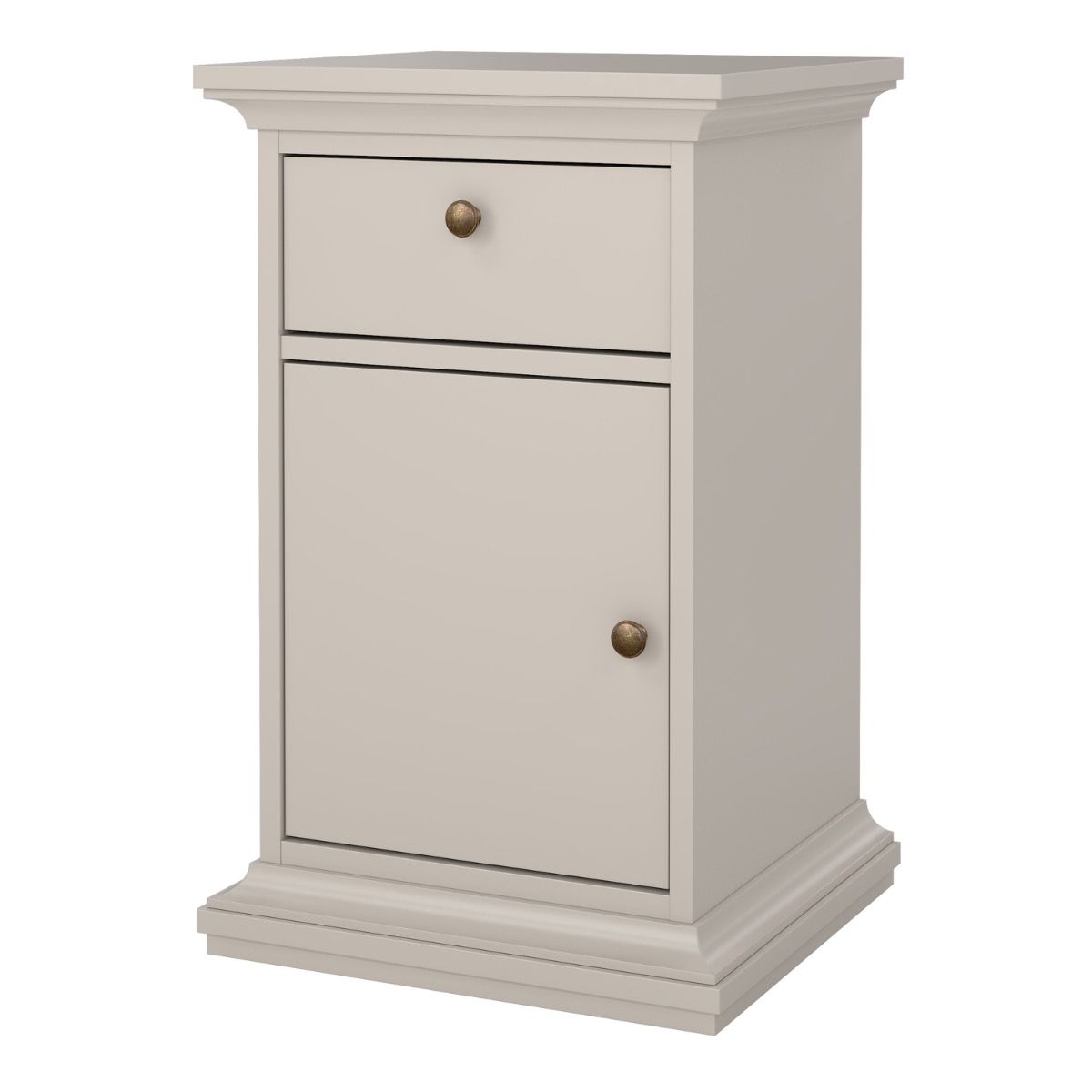 Paris Beside Cabinet 1 door 1 Drawer In Cashmere - Price Crash Furniture