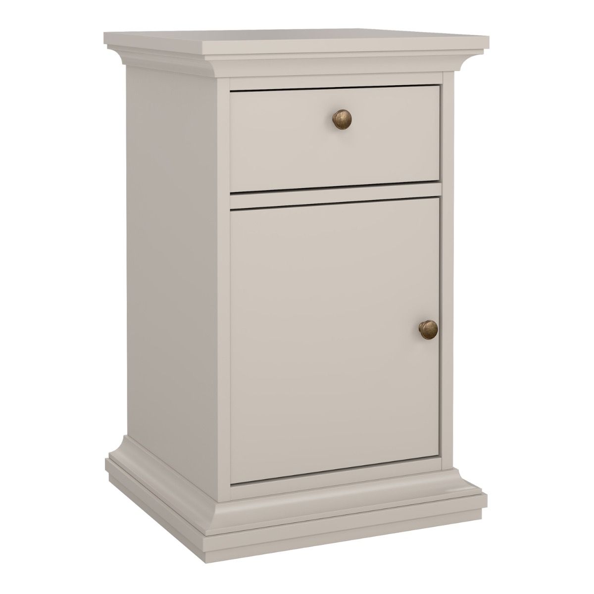 Paris Beside Cabinet 1 door 1 Drawer In Cashmere - Price Crash Furniture