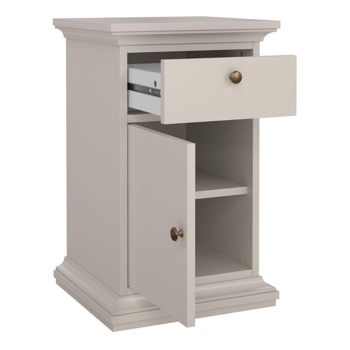 Paris Beside Cabinet 1 door 1 Drawer In Cashmere - Price Crash Furniture