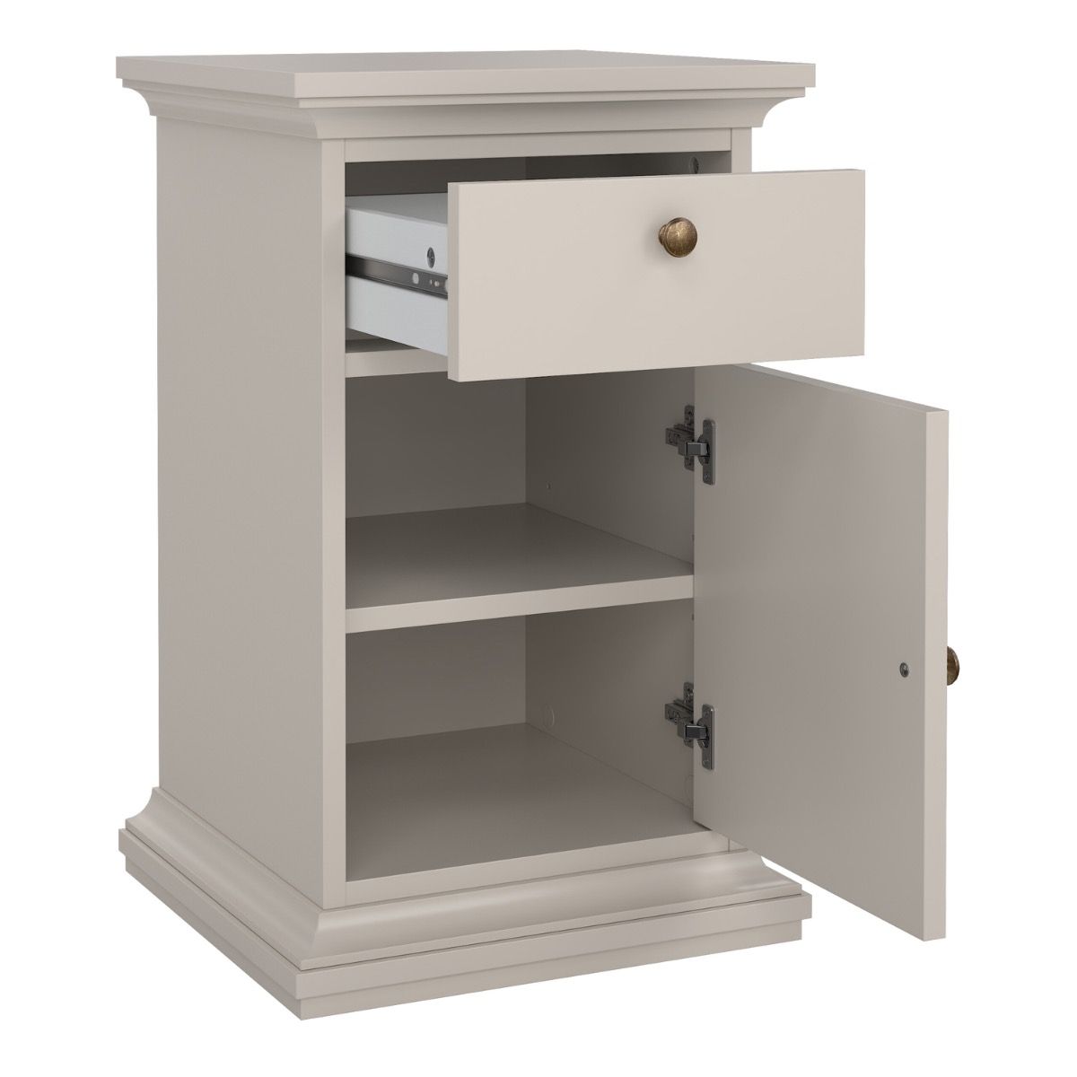 Paris Beside Cabinet 1 door 1 Drawer In Cashmere - Price Crash Furniture