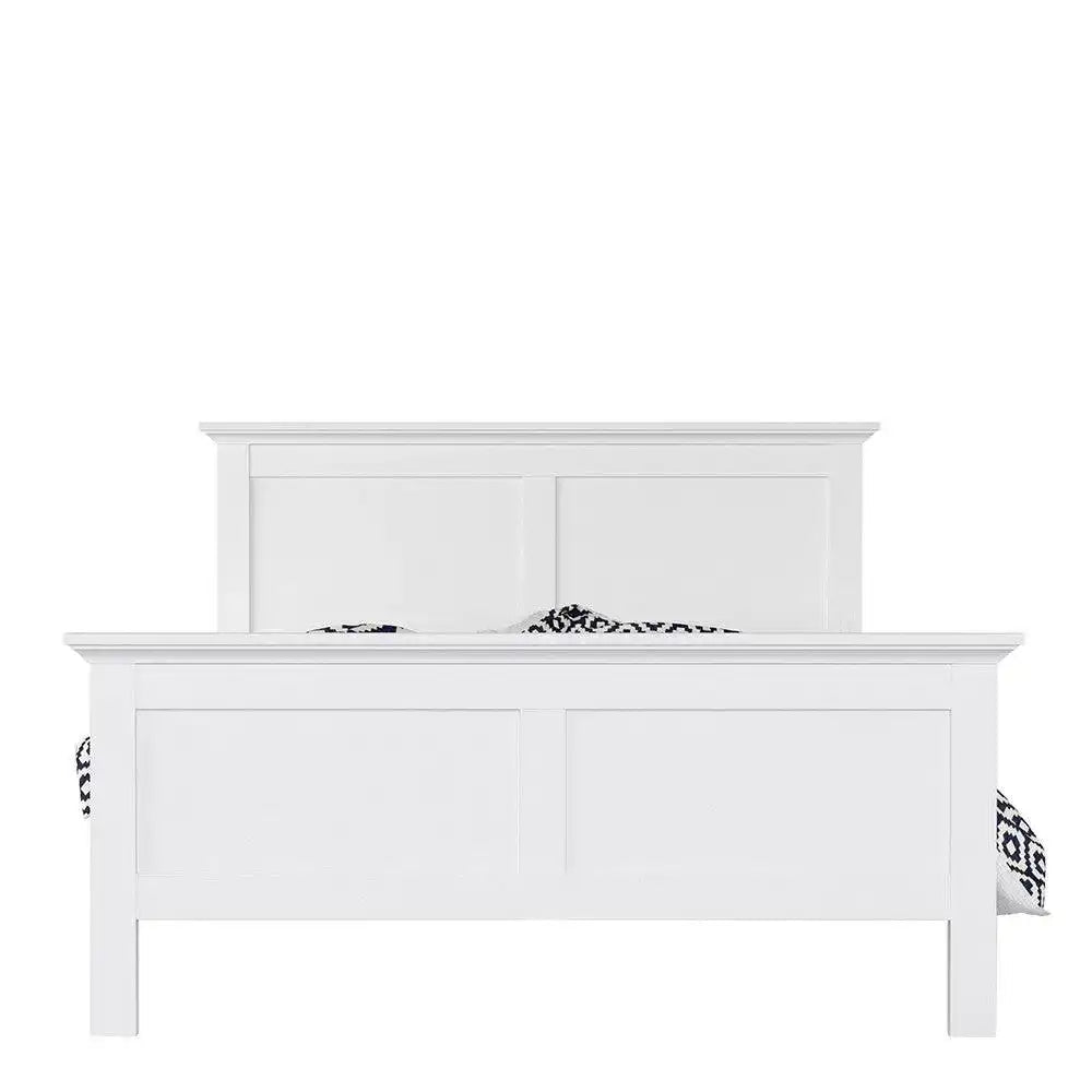 Paris Double Bed (140 x 200) In White - Price Crash Furniture
