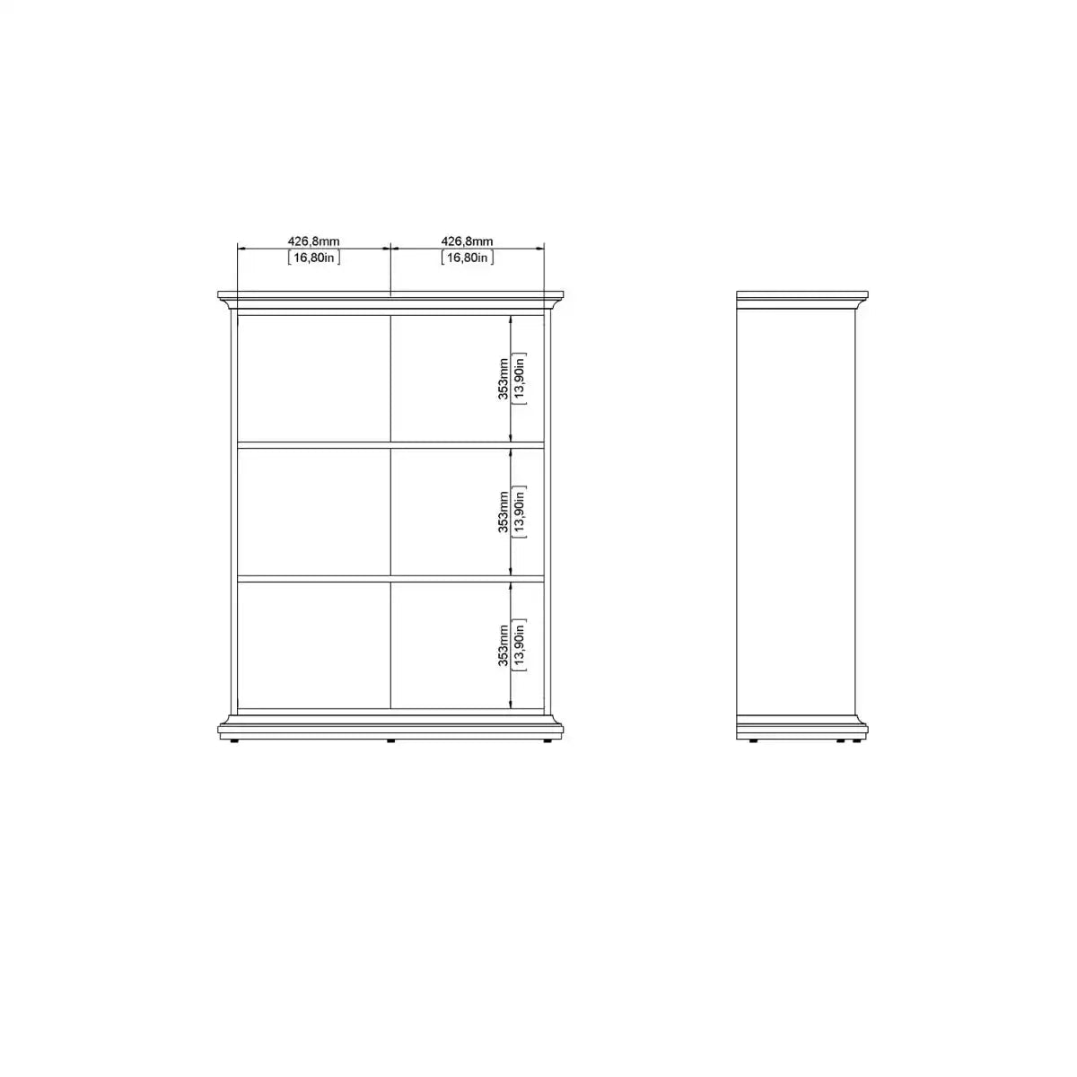 Paris Low Bookcase In Matt Grey - Price Crash Furniture
