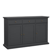 Paris Sideboard With 3 Doors And 3 Drawers In Matt Grey - Price Crash Furniture