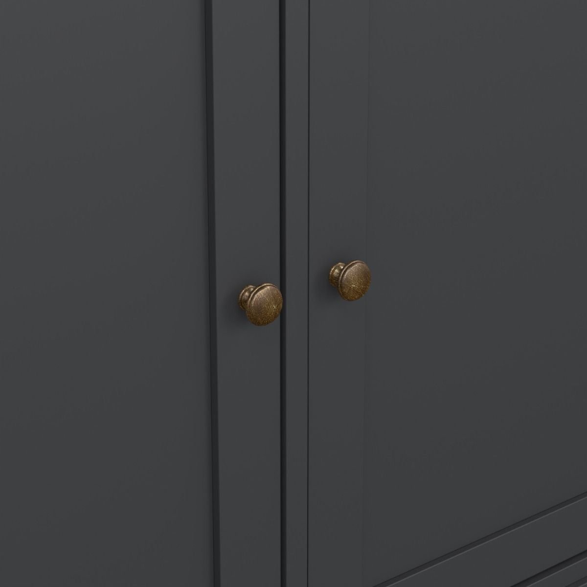 Paris Sideboard With 3 Doors And 3 Drawers In Matt Grey - Price Crash Furniture