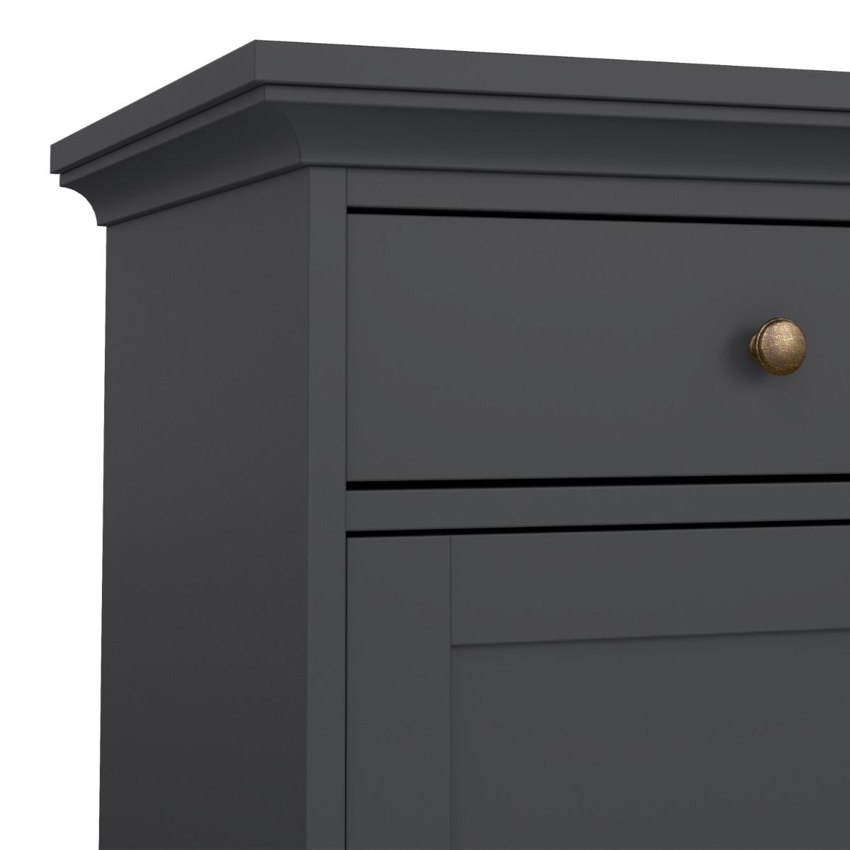 Paris Sideboard With 3 Doors And 3 Drawers In Matt Grey - Price Crash Furniture
