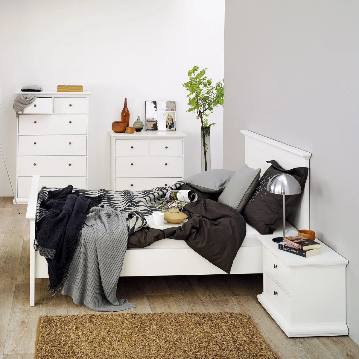 Paris Super King Bed (180 x 200) in White - Price Crash Furniture