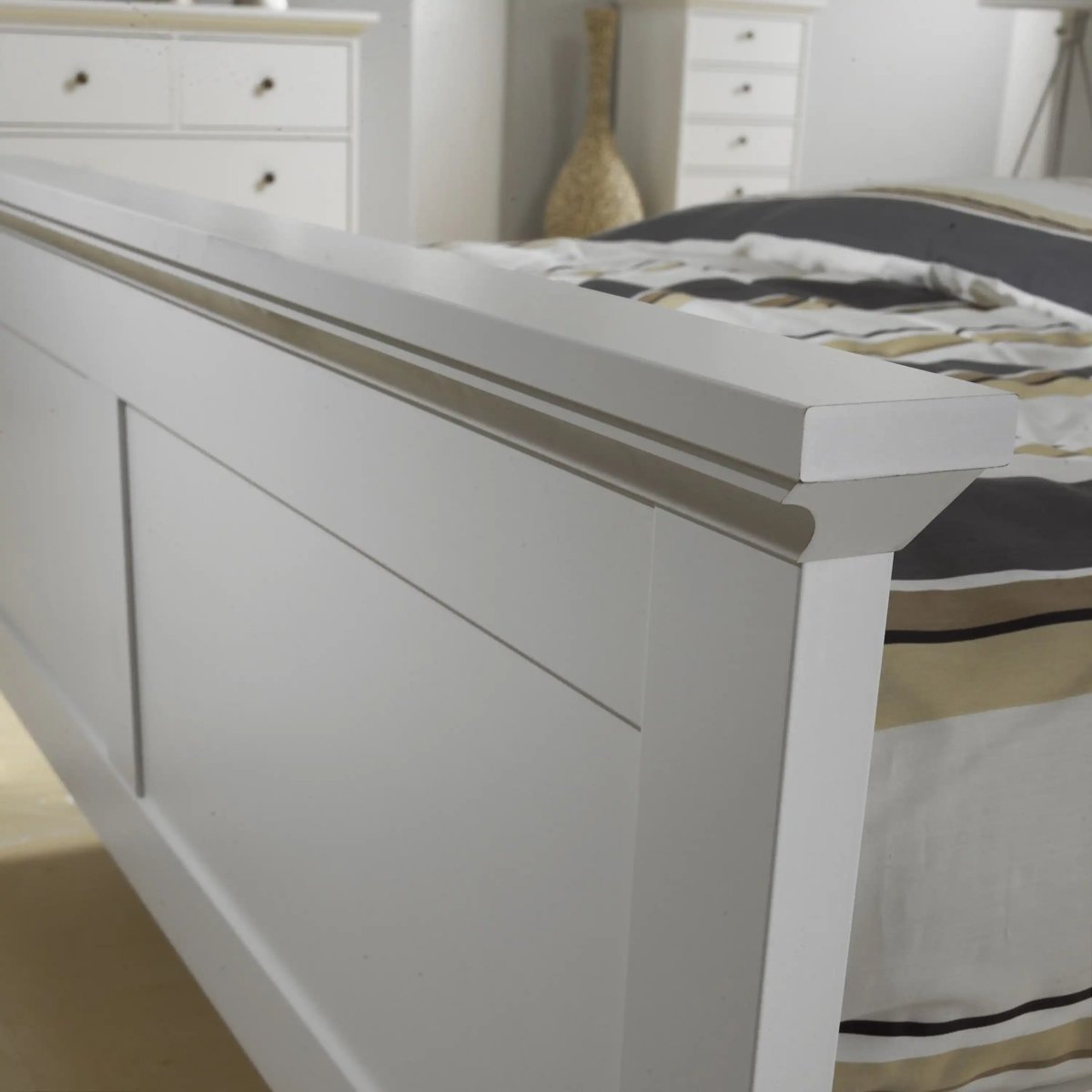 Paris Super King Bed (180 x 200) in White - Price Crash Furniture