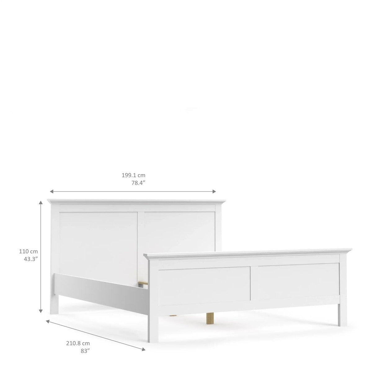 Paris Super King Bed (180 x 200) in White - Price Crash Furniture