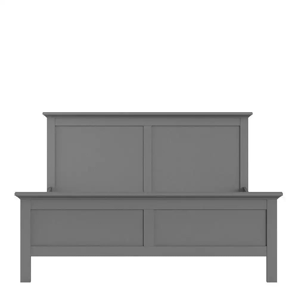 Paris Super King Size Bed (180 x 200) In Matt Grey - Price Crash Furniture
