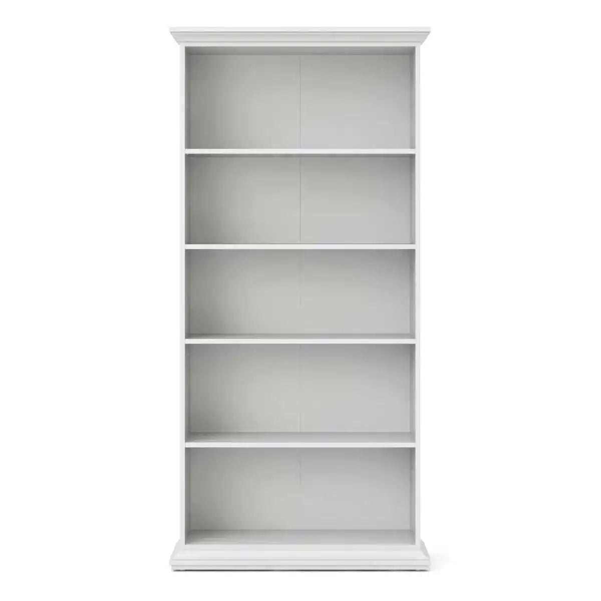 Paris Tall Wide Bookcase In White - Price Crash Furniture