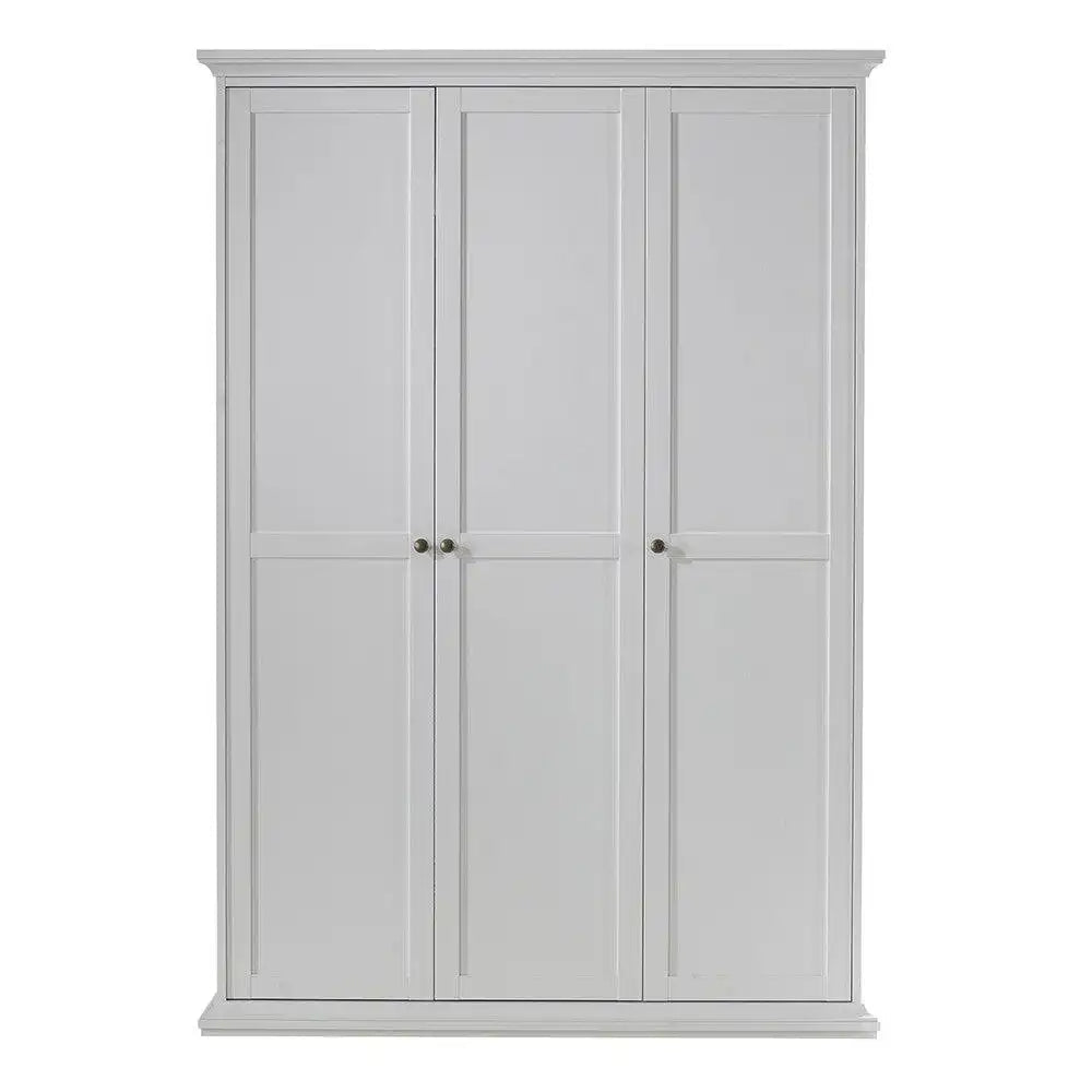 Paris Wardrobe With 3 Doors In White - Price Crash Furniture