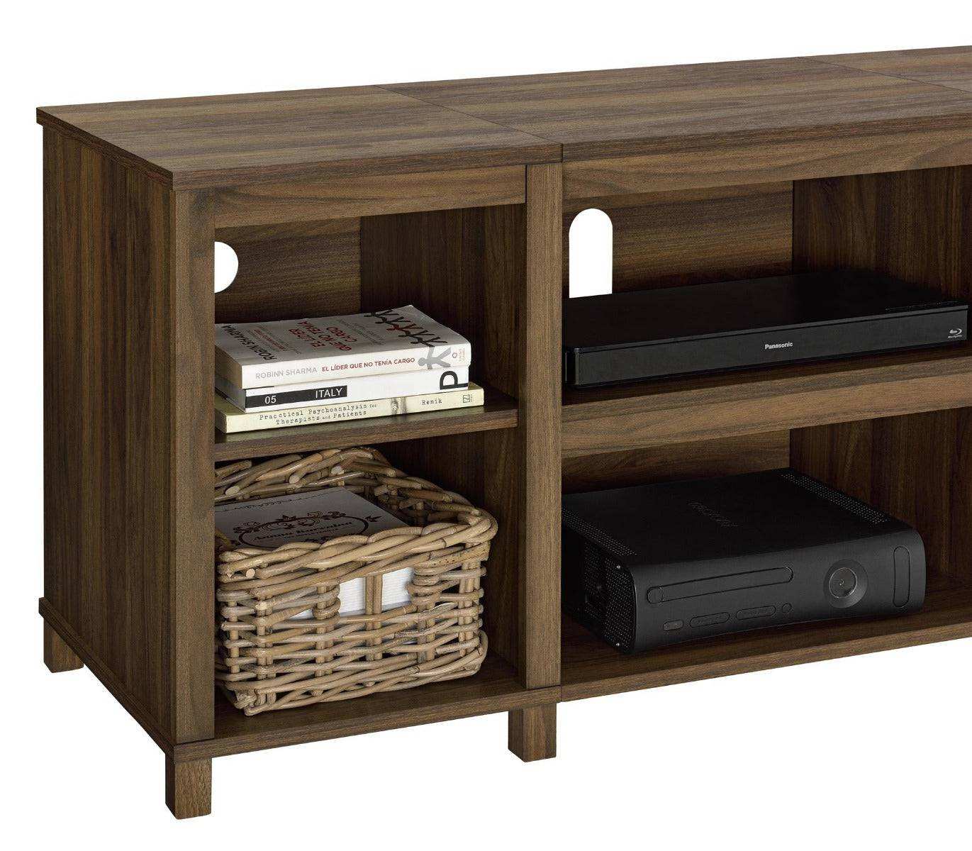 Parsons Wooden Small TV Stand in Walnut by Dorel - Price Crash Furniture